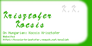 krisztofer kocsis business card